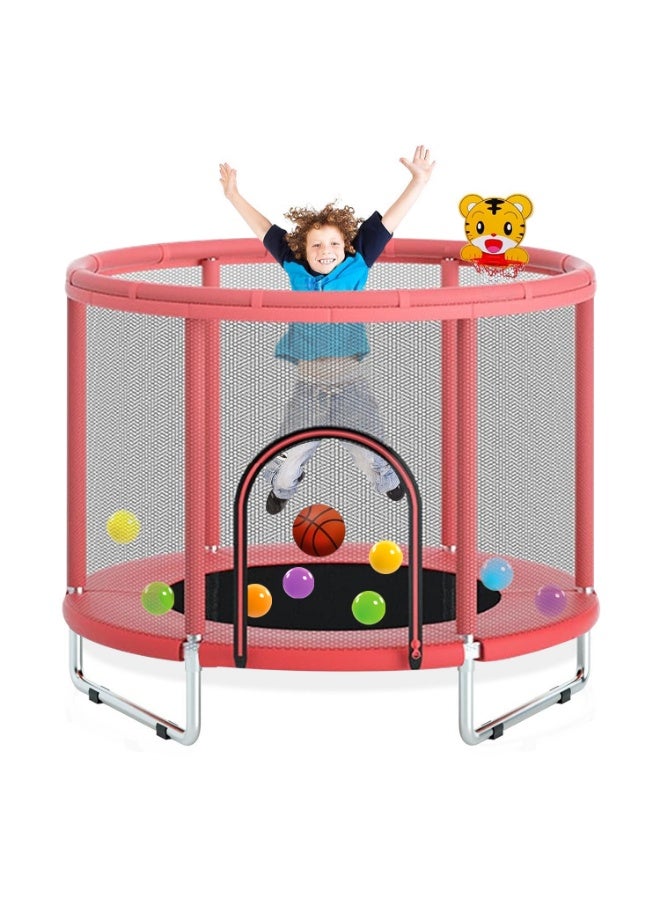 Amoyls Kids Trampoline with Safety Enclosure 360, Basketball Hoop, Ocean Balls, Thickened Pad - Image 1
