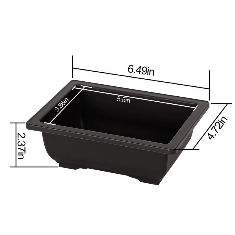 KINJOEK 15 PCS 6.5 Inch Plant Pot, Rectangular Plastic Bonsai Training Pots with 15 Humidity Trays, Flower Succulent Pots Container for Garden, Indoor, Home Decorative - Image 2