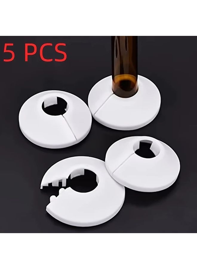 5 Pcs 20mm Radiator Pipe Collars Shower Faucet Angle Valve Pipe Decorative Cover Snap On Plastic Rings Spout Guards For Drainage Pipes - Image 1