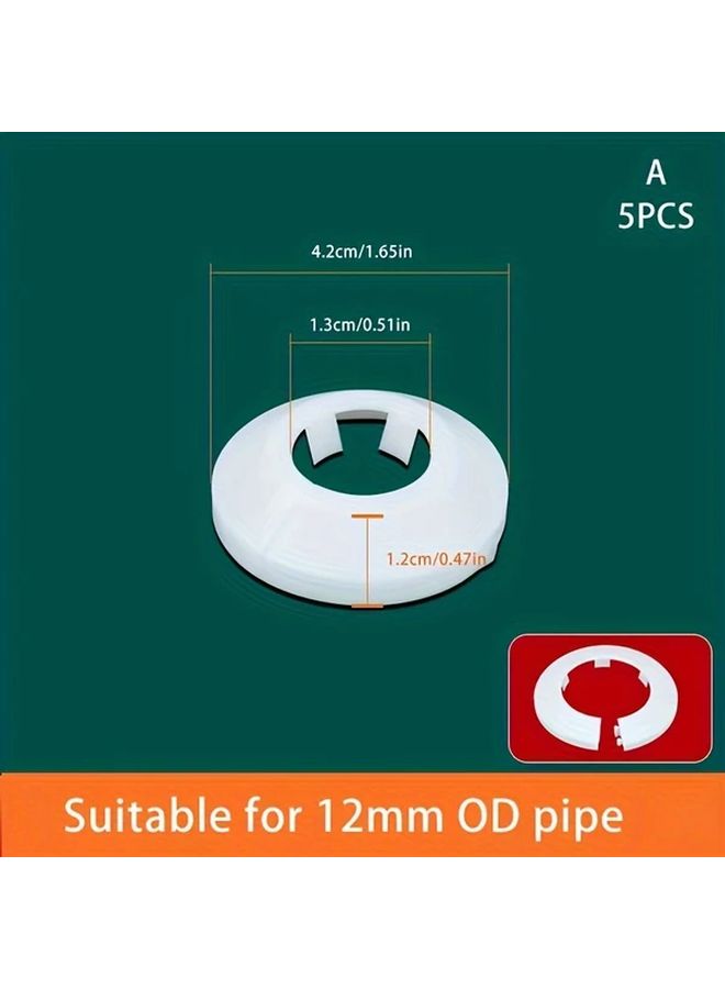 5 Pcs 20mm Radiator Pipe Collars Shower Faucet Angle Valve Pipe Decorative Cover Snap On Plastic Rings Spout Guards For Drainage Pipes - Image 3