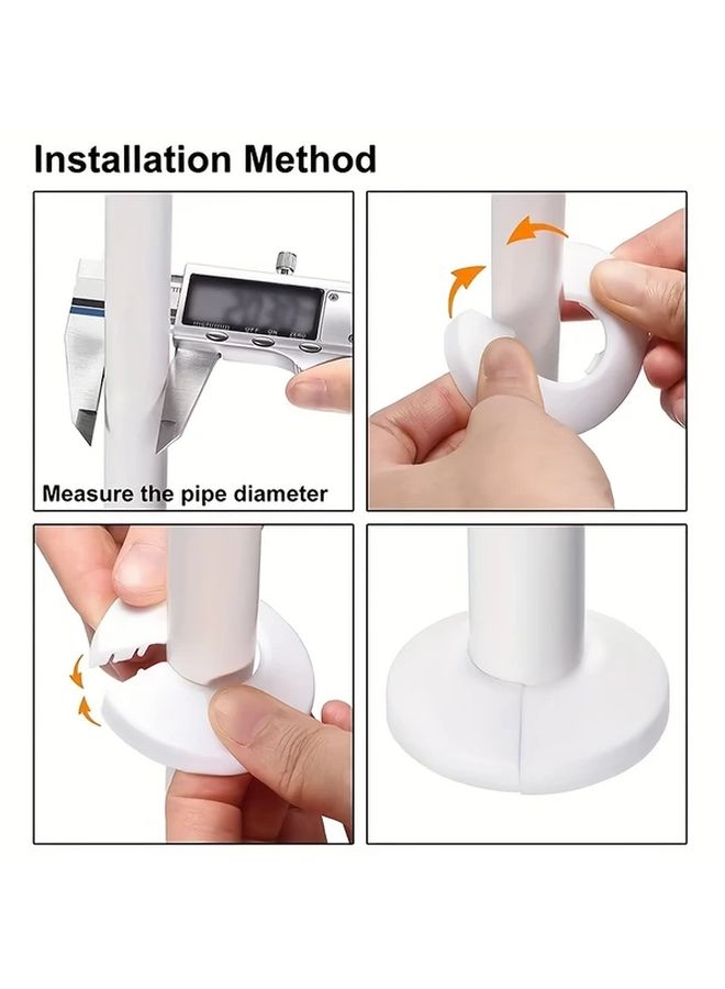 5 Pcs 20mm Radiator Pipe Collars Shower Faucet Angle Valve Pipe Decorative Cover Snap On Plastic Rings Spout Guards For Drainage Pipes - Image 2