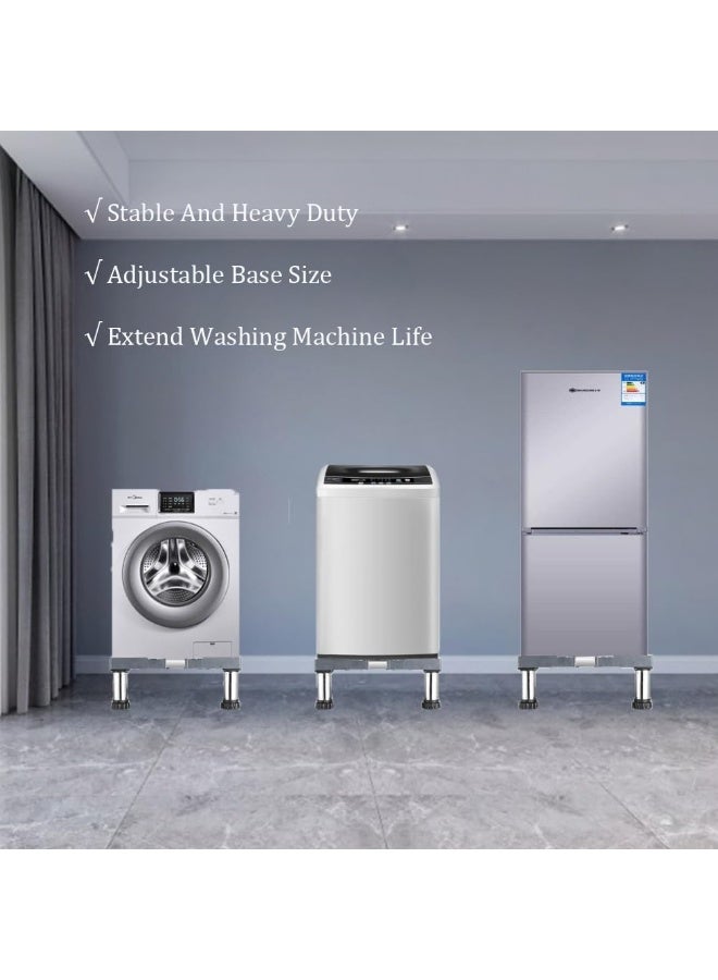 YelaJoy Washing Machine Stand, 4Legs Adjustable Washer Stand Height( 18-21cm ), Washing Machine Base Fridge Stand Width 40-60 cm for Washer Cookers, Fridges, Max Load 150KG - Image 3
