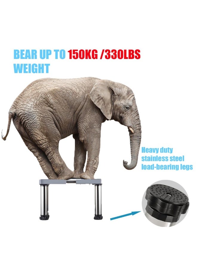 YelaJoy Washing Machine Stand, 4Legs Adjustable Washer Stand Height( 18-21cm ), Washing Machine Base Fridge Stand Width 40-60 cm for Washer Cookers, Fridges, Max Load 150KG - Image 5