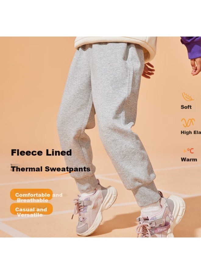 Boys' Fleece-lined Pants Thickened Sports Cotton Pants Autumn Winter Children's Sweatpants For Boys - Image 1