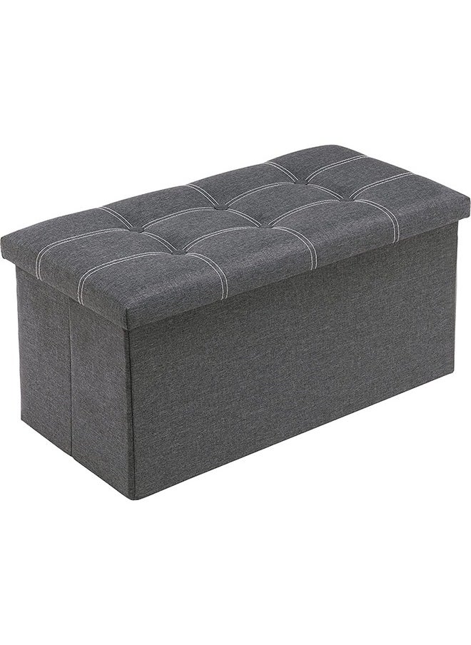 Hihonor Organizer Storage Bench,Foldable Storage Box,Upholstered Seat,Space Saving Toy Box for Bedroom/Kids Room/Storage Room(Gray)  - Image 1