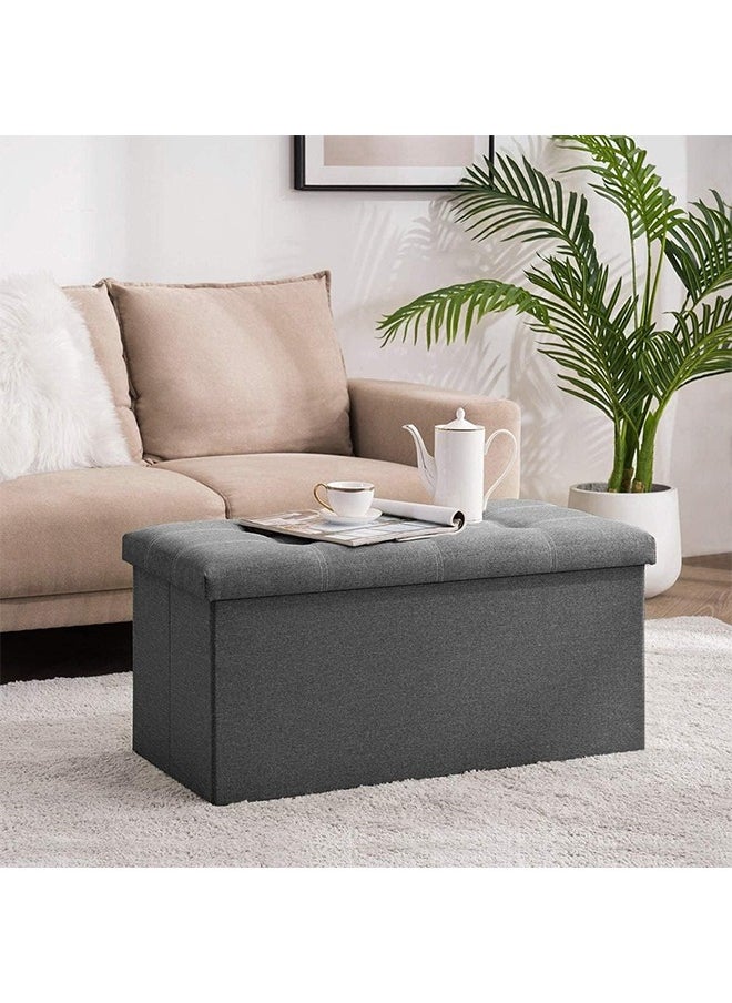Hihonor Organizer Storage Bench,Foldable Storage Box,Upholstered Seat,Space Saving Toy Box for Bedroom/Kids Room/Storage Room(Gray)  - Image 5