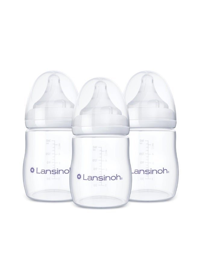 Lansinoh زجاجات لانسينه المضادة للمغص للأطفال الرضع، 5 أونصات، 3 قطع، تشمل 3 حلمات بطيئة التدفق، حجم S - Image 1