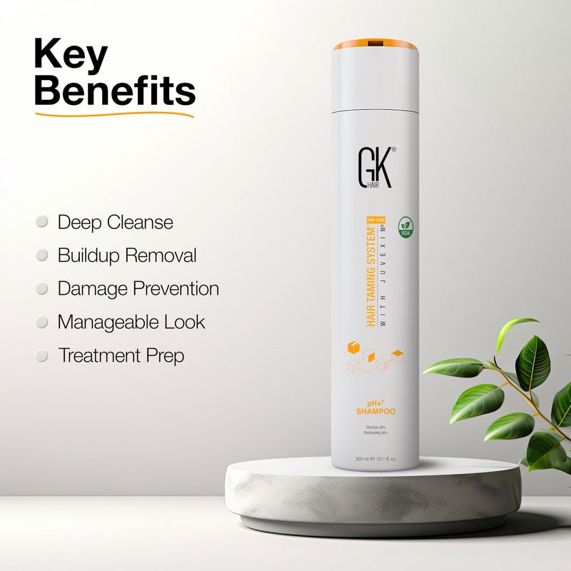 GK HAIR pH+ Pre-Treatment Clarifying Shampoo For Preps Hair Deep Cleansing Removes Impurities -With Aloe Vera Vitamins & Natural Oils All Hair Types Men and Women (Ph Shampoo 10.1 Fl Oz) - Image 3