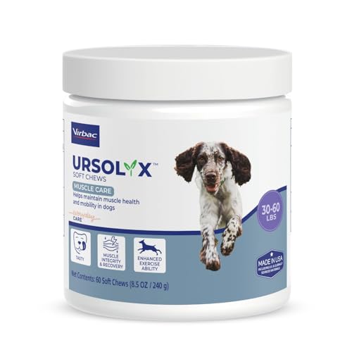 Virbac URSOLYX Soft Chews for Dogs Muscle Health Support for Senior Active or Recovering Dogs Medium 3060lbs 60 Count 2 Month Supply - Image 1