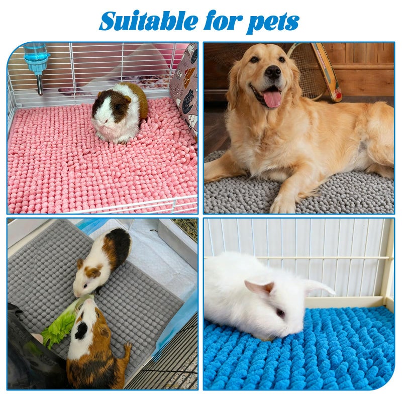 Tinsky 6 Pcs Guinea Pig Fleece Cage Liners, 16 x 24 Inch Guinea Pig Bedding Mats Reusable Guinea Pig Pee Training Pads Rabbit Mat Washable for Small Animal Sleeping - Image 4