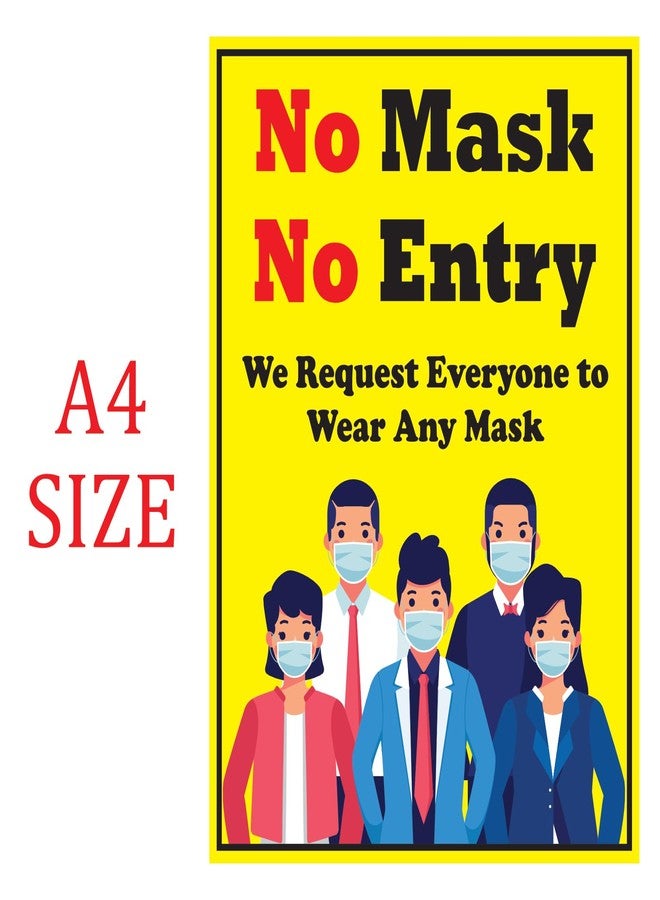 CVANU Covid-19 Prevention Poster No Mask No Entry Corona Safety Sticker/Guidelines Warning Sign Use For Safety Purpose, Industrial And Indoor/Outdoor Environment (15pcs) - Image 4