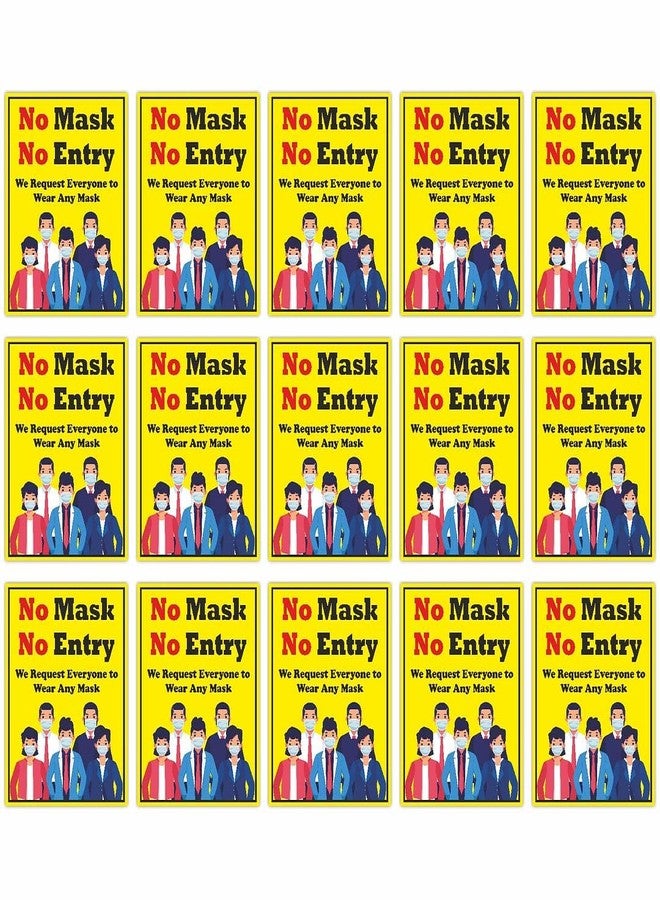 CVANU Covid-19 Prevention Poster No Mask No Entry Corona Safety Sticker/Guidelines Warning Sign Use For Safety Purpose, Industrial And Indoor/Outdoor Environment (15pcs) - Image 2