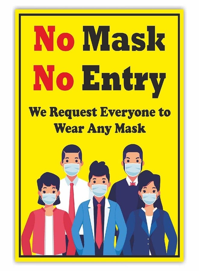 CVANU Covid-19 Prevention Poster No Mask No Entry Corona Safety Sticker/Guidelines Warning Sign Use For Safety Purpose, Industrial And Indoor/Outdoor Environment (15pcs) - Image 1