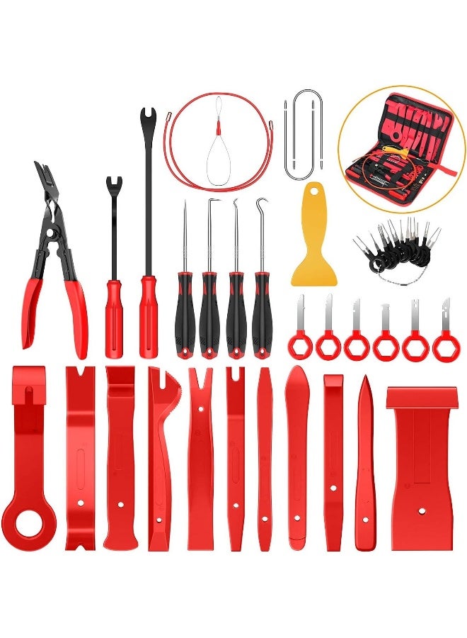 NIBEMINENT 238Pcs Trim Removal Tool, Auto Push Pin Bumper Retainer Clip Set Fastener Terminal Remover Tool Adhesive Cable Clips Kit Car Panel Radio Removal Auto Clip Pliers