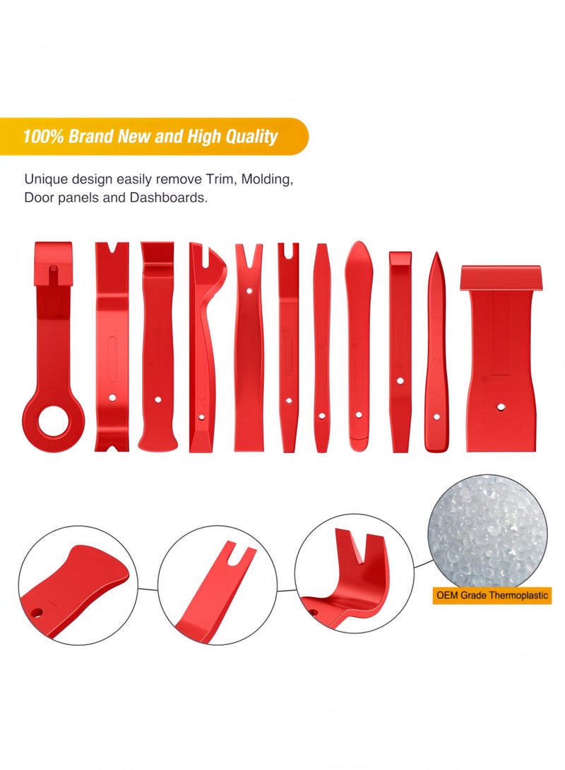 NIBEMINENT 40Pcs Trim Removal Tool,Auto Terminal Removal Key Tool,Auto Clip Pliers Stereo Removal Tools,Car Upholstery Repair Removal Kit,Precision Hook and Pick Set,Wiring Threader,Car Film Scraper - Image 3