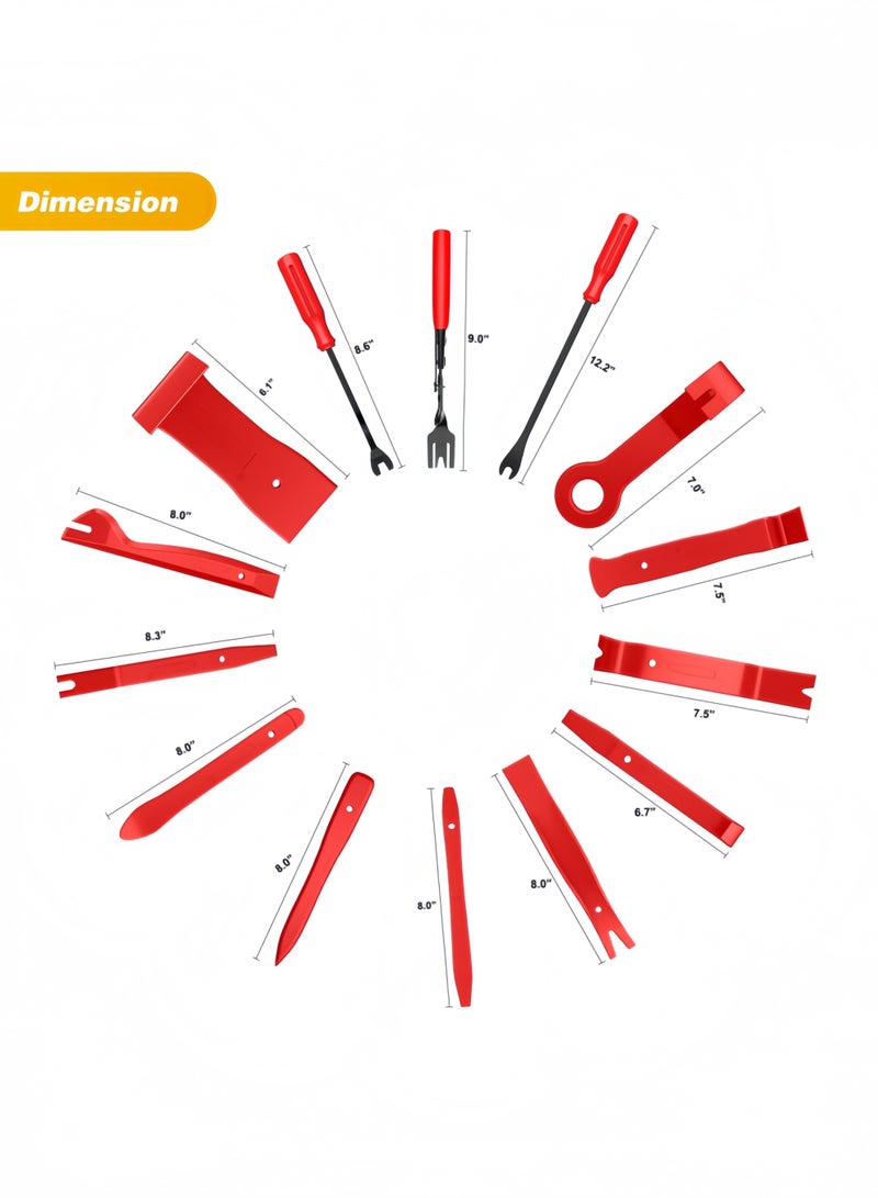 NIBEMINENT 40Pcs Trim Removal Tool,Auto Terminal Removal Key Tool,Auto Clip Pliers Stereo Removal Tools,Car Upholstery Repair Removal Kit,Precision Hook and Pick Set,Wiring Threader,Car Film Scraper - Image 2