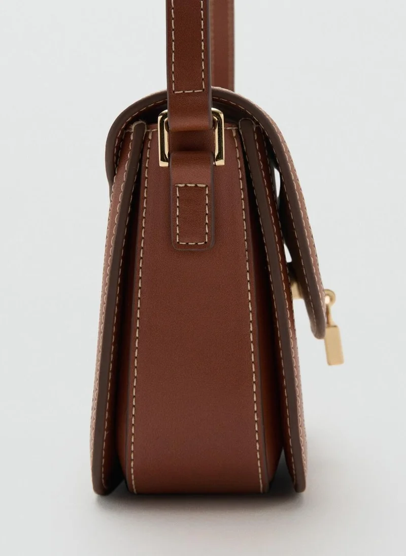 MANGO  Contrasting canvas shoulder bag for Women | Best Price UAE