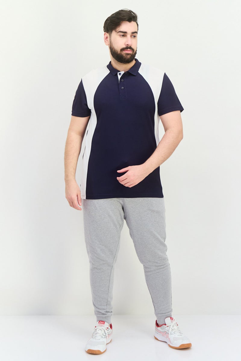 PUMA تي شيرت بولو رياضي للرجال بأكمام قصيرة، أزرق/أبيض - Image 4