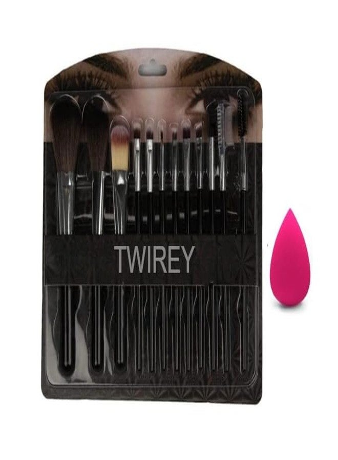 TWIREY Premium Makeup Brush Set Of 13 Pieces For Professional Party Makeup Foundation Eyeshadow Ebbrow mascara Brushes Face Powder Brush - Image 1