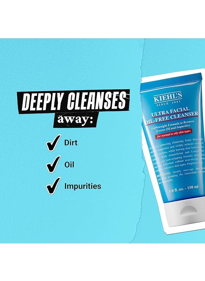 Kiehl's Ultra Facial Oil Free Cleanser 150ml, Lightweight Formula to Remove Excess Oil and Impurities for Noral To Oily Skin Types  - Image 5