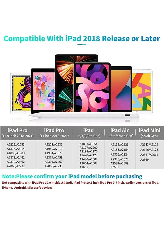 Generic - Stylus Pen for iPad with Palm Rejection, Active Pencil Compatible with (2018-2022) iPad Pro 11 & 12.9 inch, iPad 9th/8th/7th/6th Gen, iPad Air 5th/4th/3rd Gen,iPad Mini 6th/5th Gen - Image 1