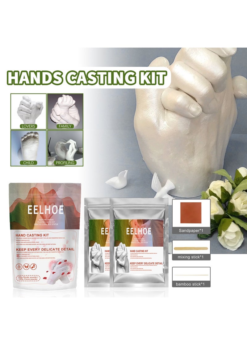 إيلهو مجموعة صب الأيدي، مجموعة صب تمثال الجص DIY ومجموعات صب اليد لحفلات الزفاف والأصدقاء والذكرى السنوية ومجموعة صب اليد لأنشطة العطلات ومثالية لأفكار هدايا الزوجين - Image 1