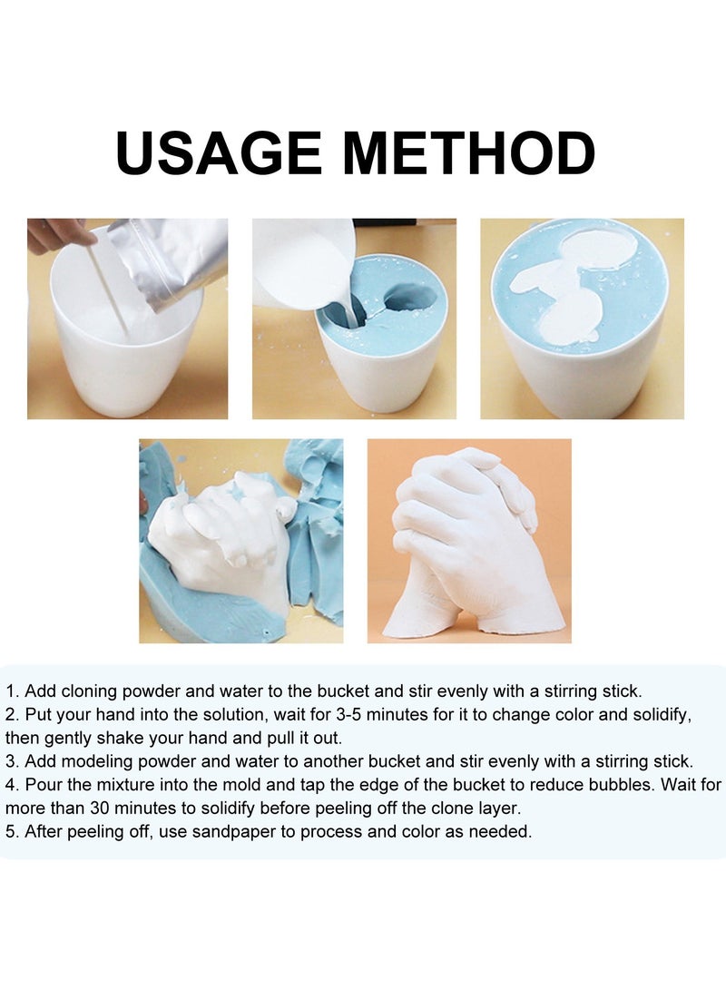 إيلهو مجموعة صب الأيدي، مجموعة صب تمثال الجص DIY ومجموعات صب اليد لحفلات الزفاف والأصدقاء والذكرى السنوية ومجموعة صب اليد لأنشطة العطلات ومثالية لأفكار هدايا الزوجين - Image 5