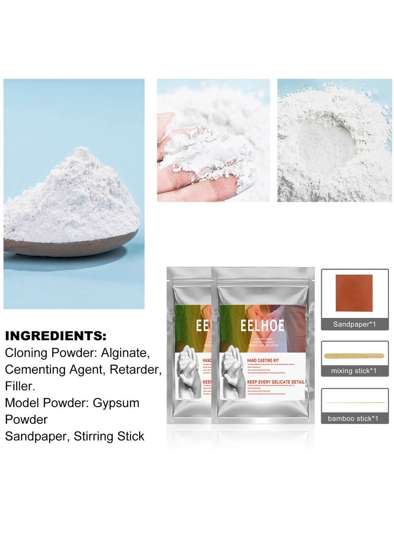 إيلهو مجموعة صب الأيدي، مجموعة صب تمثال الجص DIY ومجموعات صب اليد لحفلات الزفاف والأصدقاء والذكرى السنوية ومجموعة صب اليد لأنشطة العطلات ومثالية لأفكار هدايا الزوجين - Image 3