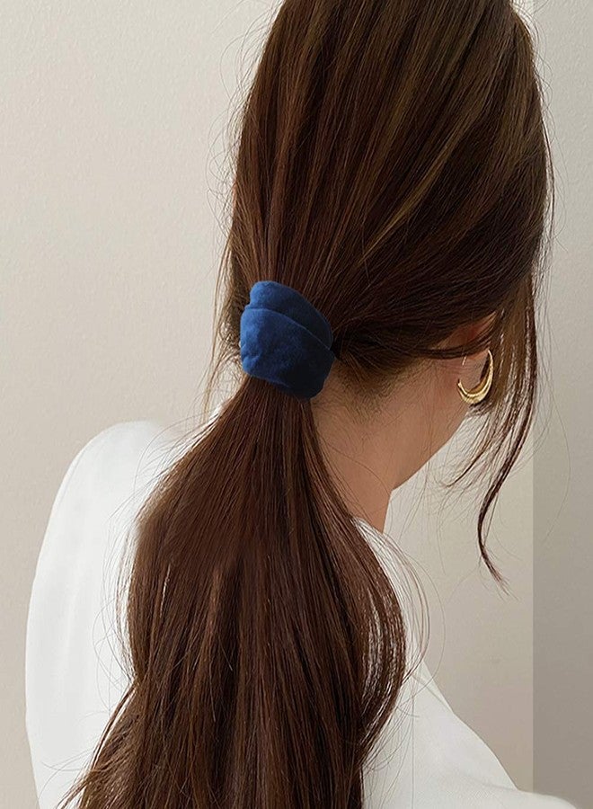 Didder 20Pcs Didder Velvet Scrunchies: Soft Elastics Hair Ties in Dark Blue, Bobbles Ropes Hair Bands for Women and Girls - Image 5