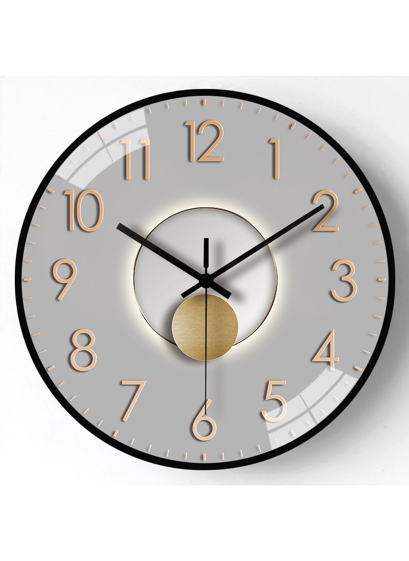 Generic [8 inch 20cm] Modern simple home light and shadow wall clock living room fashion creative light luxury Internet celebrity clock  - Image 4