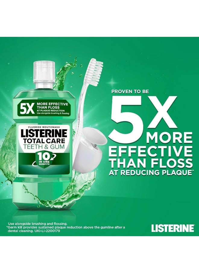 Listerine Listerine Total Care Teeth and Gum Mouthwash (500ml), 10-in-1 Benefit Mouthwash for Total Oral Care, Gum Mouthwash to Maintain a Clean and Healthy Mouth  - Image 3