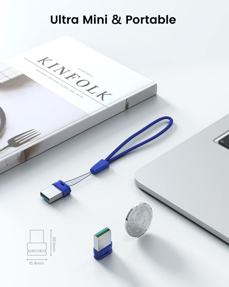 K&ZZ 128GB Flash Drive 128GB USB 3.0 Flash Memory Stick Drive with Lanyard Ultra High Speed Mini 128 GB Thumb Drive USB Stick for PC/Laptop, Blue - Image 3