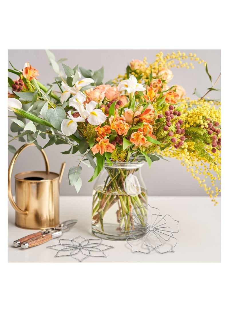 SYOSI 3 Pcs Flower Arrangement Holder, 5 Inches Stainless Steel Flower Grid Arranger Metal Floral, Insert Lid Reusable Floral Grid Holder, Flower Arrangement Art Stem Holder for Flower Bouquets Fixation  - Image 4