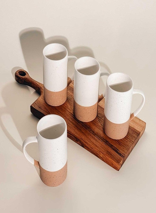 MORA Ceramics 12oz Coffee Mug Set of 4 - Ceramic Tea Cups with Handle - Microwave and Dishwasher Safe, Perfect For Cup or Mug Lovers - Rustic Matte Glaze, Modern Design Mugs - Petro - Image 5