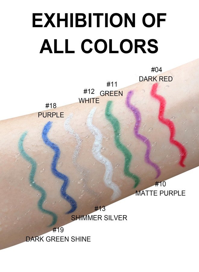 Jutqut 4PCS Dark Green Shine Eyeliner Pencil, Eye Liner Pen, Waterproof Eyeliner Pencil & Smudge Proof Long-lasting, Eye Shadow Pen, High-Pigmented Colorful Eye Liner - Image 5