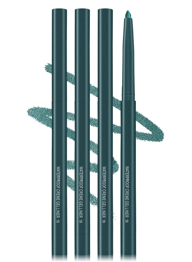 Jutqut 4PCS Dark Green Shine Eyeliner Pencil, Eye Liner Pen, Waterproof Eyeliner Pencil & Smudge Proof Long-lasting, Eye Shadow Pen, High-Pigmented Colorful Eye Liner - Image 1