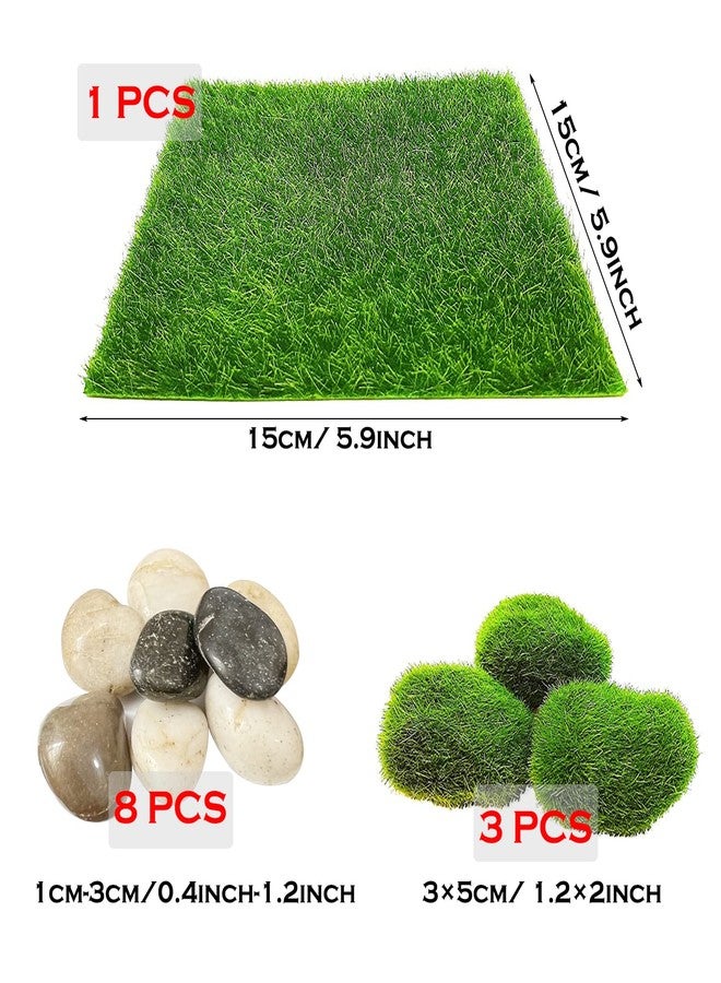 Cayway 26 PCS Outdoor Fairy Garden Miniatures Mini Zen Garden Accessories, Artificial Grass, Model Trees, Terrarium Ornaments, Dollhouse Supplies, Bonsai Decorative Craft Tools Kit - Image 2