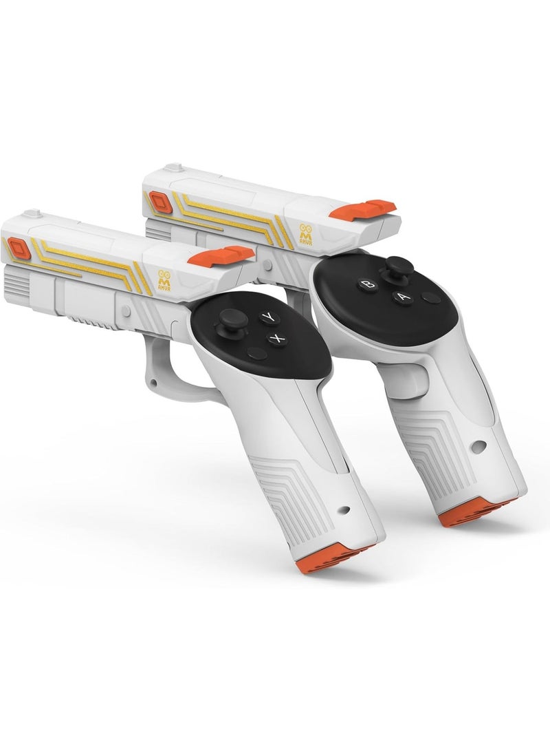 AMVR VR Gun Stock Attachment Compatible with Meta/Oculus Quest 3S/Quest 3 Accessories, Weighted Grip Feels Real in FPS Game, VR Accessories for Anti-Slip Handle Shell Protective Case - Image 1