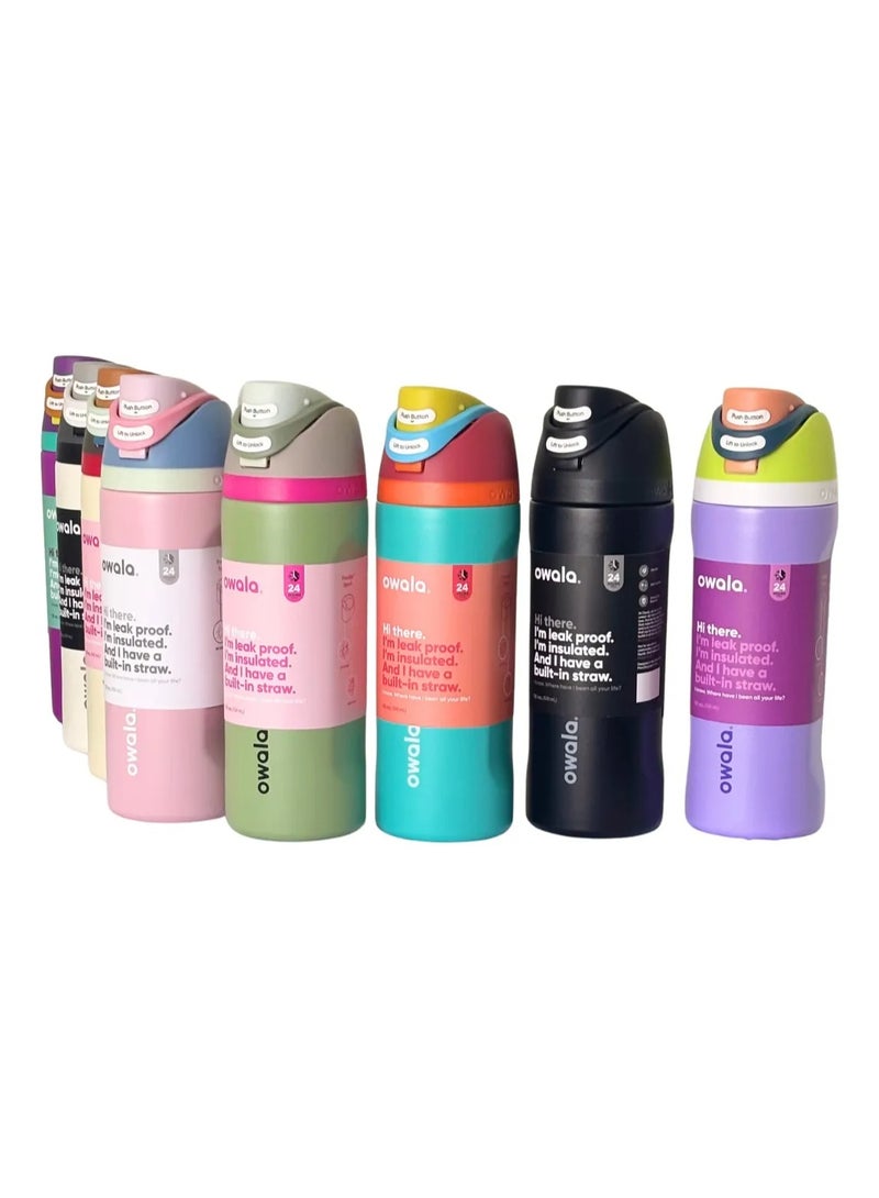 زجاجة مياه معزولة من الفولاذ المقاوم للصدأ من أوالا فري سيب مع شفاطة، مانعة للتسرب وخالية من مادة BPA، سعة 27 أونصة، قطعة واحدة (أرجوانى) - Image 4