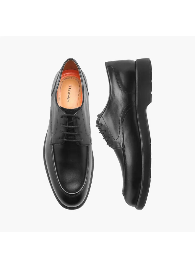 Le Confort Men's Textured Derby Shoes with Lace-Up Closure