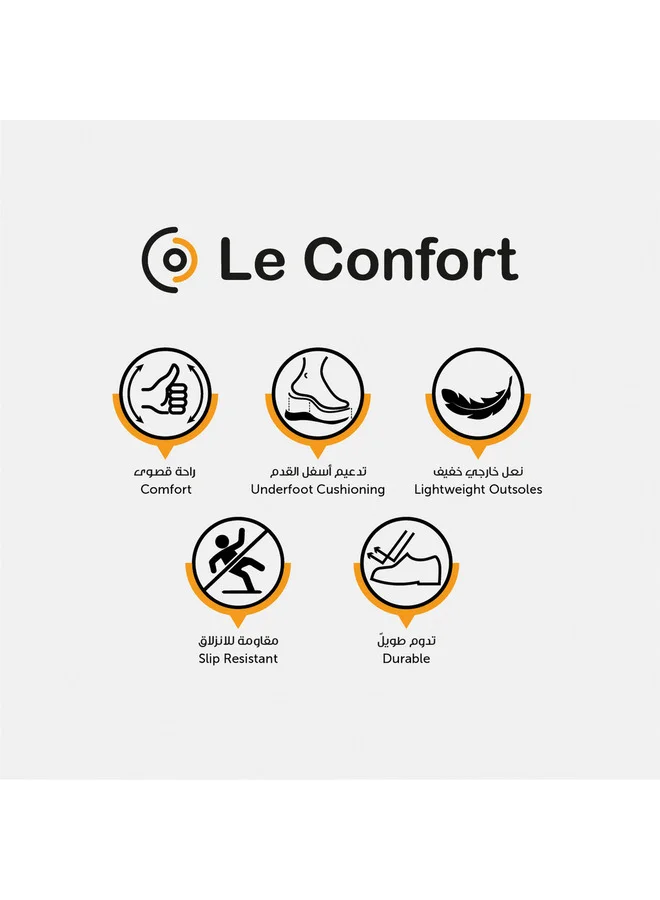 Le Confort Men's Textured Derby Shoes with Lace-Up Closure