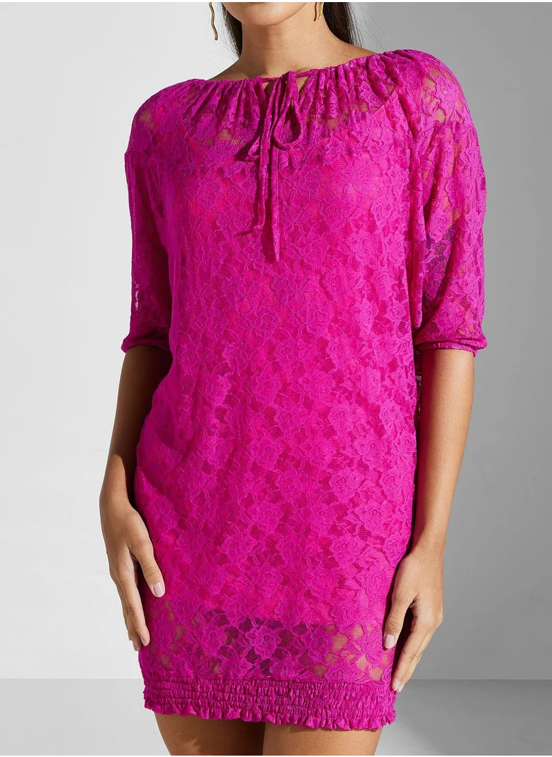 Golden Apple Lace Detail Dress