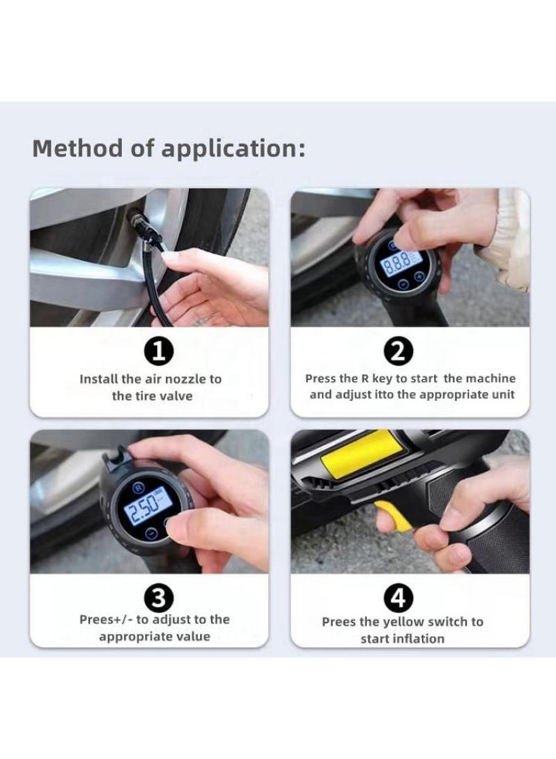 Digital Cordless Car Air Pump Rechargeable Small Car Air Compressor Wireless Handheld Portable Car Tire Inflator-1 - Image 3