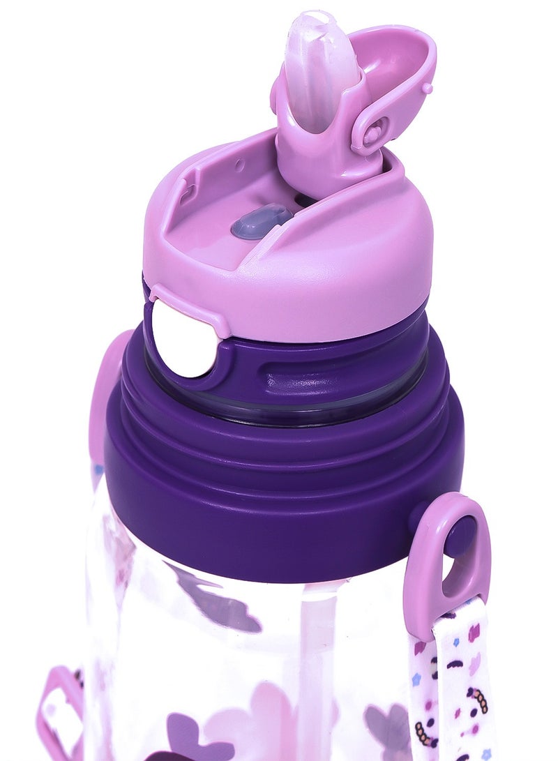 Eazy Kids زجاجة ماء للأطفال 600 مل مع قشة - بنفسجي - Image 4