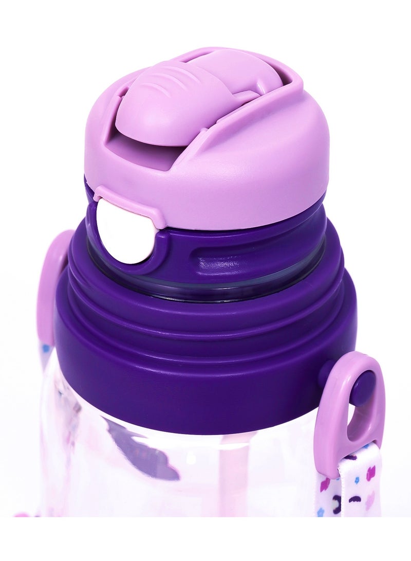 Eazy Kids زجاجة ماء للأطفال 600 مل مع قشة - بنفسجي - Image 3