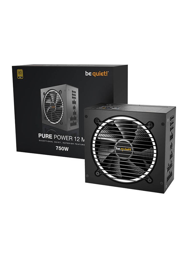 be quiet! - Pure Power 12 M Fully Modular Power Supply, 750W Power, 80 Plus Gold Efficiency, 120mm Fan, 2x Strong 12V-Rails, Active PFC, LLC + SR + DC/DC Technology, Black | BN343 - Image 1