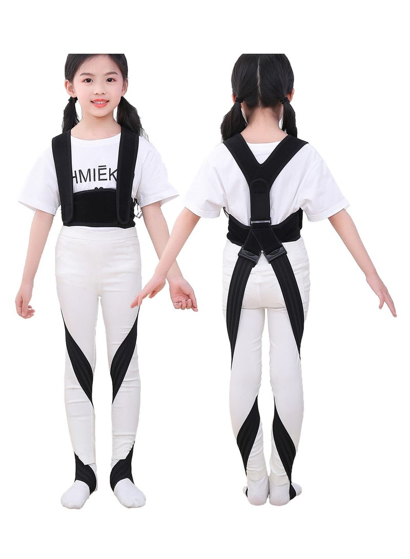 سيوسي شريط مصحح وضعية الساق ، حزام تصحيح الساقين O/X لليوم والليل ، حزام الأطفال الخفيف الوزن ، الأسود (كبير) - Image 1