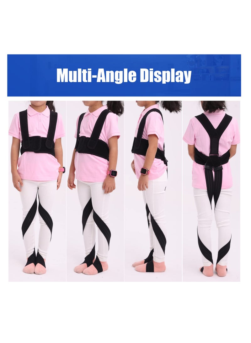 سيوسي شريط مصحح وضعية الساق ، حزام تصحيح الساقين O/X لليوم والليل ، حزام الأطفال الخفيف الوزن ، الأسود (كبير) - Image 2