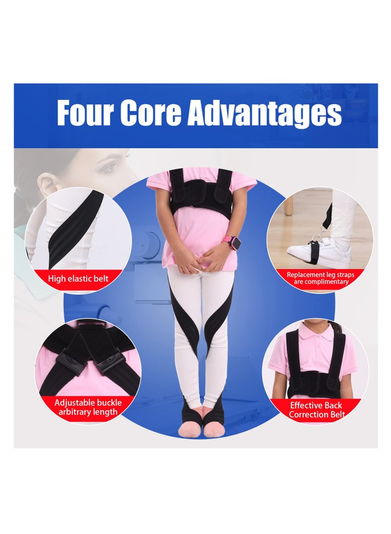 سيوسي شريط مصحح وضعية الساق ، حزام تصحيح الساقين O/X لليوم والليل ، حزام الأطفال الخفيف الوزن ، الأسود (كبير) - Image 4