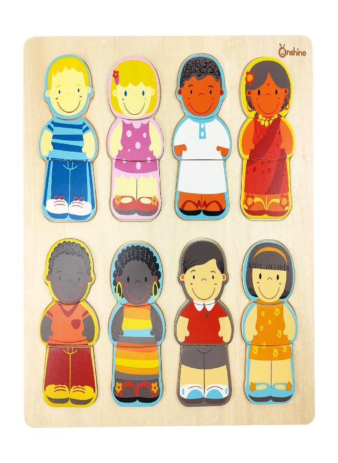 Wooden Puzzle for Toddlers 1-3, Children of The World Racial Cognition Dress-up Peg Puzzle Educational Toys, 24 Pieces Mix and Match Boys and Girls Multicultural Diversity Toys for Kids - pzsku/Z1239061276BBEE33B513Z/45/_/1686917273/81168500-2a8b-4677-8f0d-c4c789b91356